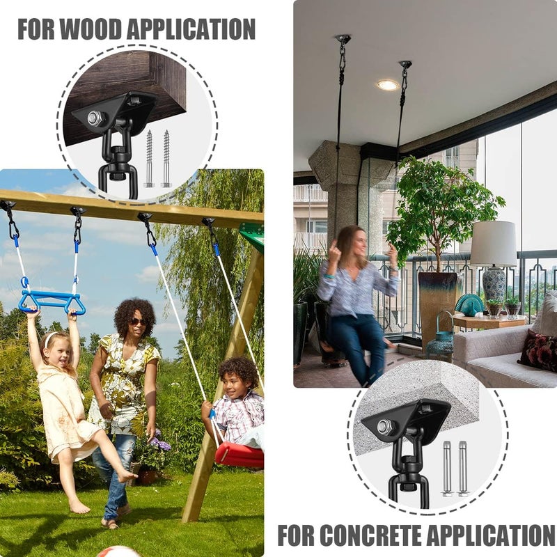YOSE 2-Pack Hammock Hanging kit,360°Rotating 1200 lb Capacity Heavy Duty,Hanger & Swing Hook Snap for Concrete Wood,Hammock,Veranda Seat,Chair,Swing Sets,Yoga and Gym（Without Chain ） - Image 3